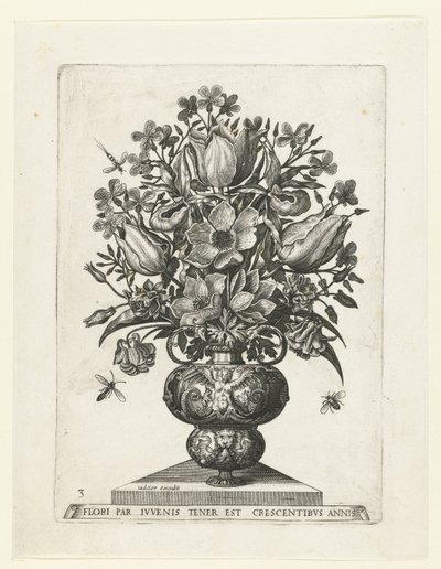 Grotesk vase med blomster Vaser med blomster (serietitel) af Anonymous