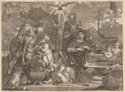 Hellig Familie med Elisabeth og Johannes af Anonymous