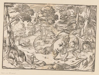 Hercules og Nemean Lion af Anonymous