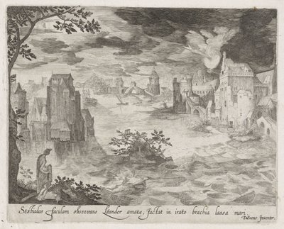 Hero en Leander Scener fra Ovids Metamorphoses (serietitel) af Anonymous