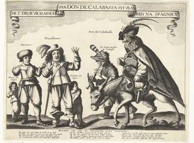 Den triste afsked med Don de Calabassa fra Flandern og tilbagevenden til Spanien, 1646 Droevich-farvel til Don de Calabassa fra Flandern efter Spagnien (titel på objekt) af Anonymous
