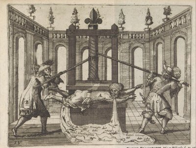 Holland i det franske trykkeri, 1672-1673 Frankrig Druck-Pers, Gestelt i Hollant 1672 og 1673 / Presse Francoisse Mis en Hollande l