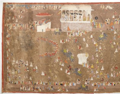 Joan Ketelaars ambassade hos kongen af Udaipur Maharana Sangram Singh fra Udaipur underholder medlemmer af det hollandske østindiske kompagni ledet af Johan Josua Ketelaar i 1711 af Anonymous