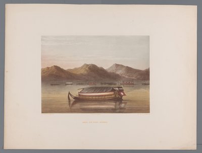 Jonk van en japansk prins Junk af en japansk prins (titel på objekt) Souvenir of Japan udsigt fra naturen med tekst af grev de Lijnden (serietitel på objekt) af Anonymous
