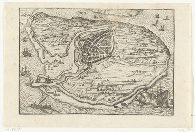Kort over Den Briel, 1572 af Anonymous