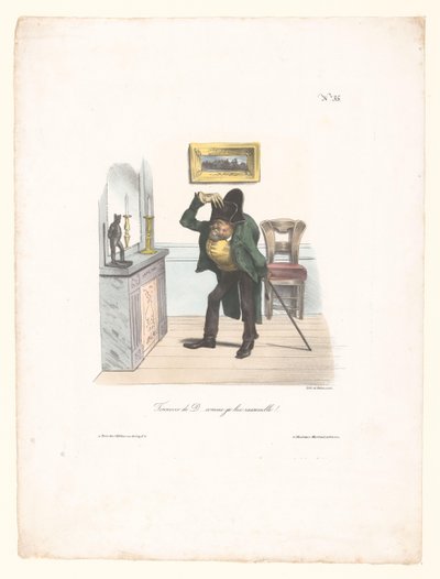 Karikatur af en mand, der vil ligne Napoleon Tonnerre de D... comme je lui ressemble!.. (titel på objekt) af Anonymous