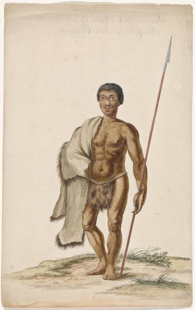 Khoikhoiman med assegai af Anonymous