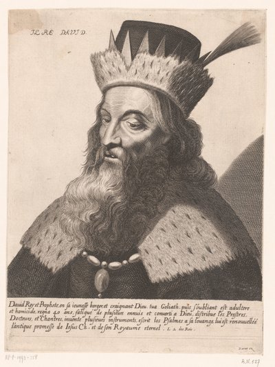 Kong David Il Re David. (titel på objekt) Portrætter af konger (serietitel) af Anonymous