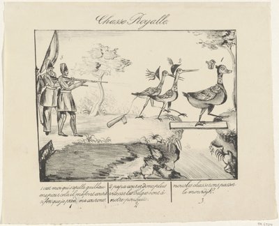 Kongelig yacht, 1830 Chasse Royalle (titel på objekt) af Anonymous