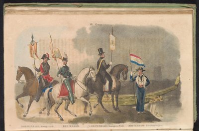 Kostumer og bannere for æresvagterne i Haag og Rotterdam, 1840-1842 III. Gruppe (titel på objekt) af Anonymous