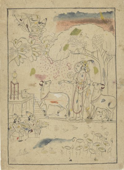 Krishna med køer fra linga alteret af Anonymous