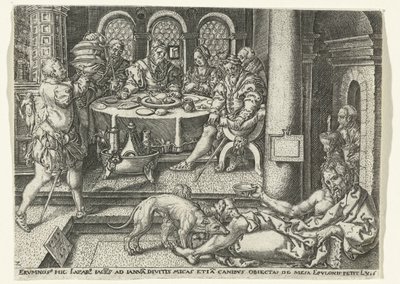 Lazarus tigger ved den rige mands dør Lignelse om Lazarus og den rige mand (serietitel) af Anonymous