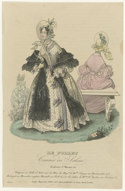 Le Follet, Courrier des Salons, ca. 1836, nr. 520: Stråhat (...) af Anonymous