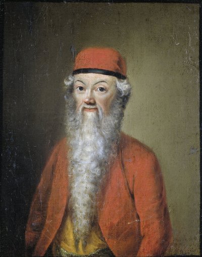 Naivt eller karikeret portræt af Jean-Etienne Liotard i en alder af omkring 54 år af Anonymous