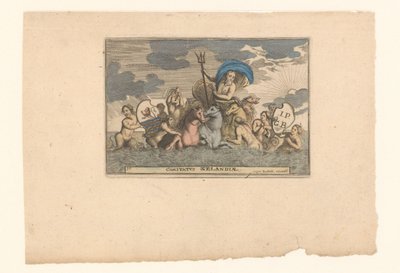Neptun som personificering af Zeeland Comitatus Zelandiae (titel på objekt) af Anonymous