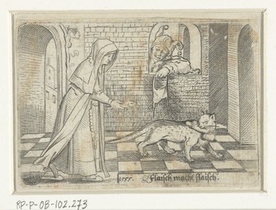 Nun tilbyder kattefisk i bytte for penis Flaisch power Flaisch (titel på objekt) af Anonymous