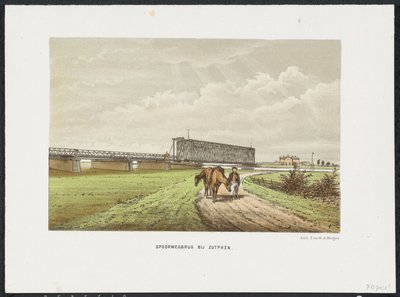 Gammel IJssel-bro nær Zutphen, 1865 Jernbanebro ved Westervoort (titel på objekt) Hovedjernbanebroerne i Holland (serietitel) af Anonymous