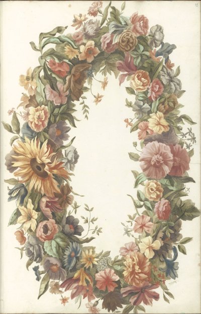 Oval blomsterkrans af Anonymous