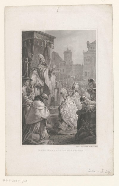 Paus Urbanus II te Clermont-Ferrand, 1095 Paus Urbanus te Clermont (titel på objekt) af Anonymous