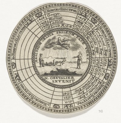 Medalje med et emblem og navnene på de bøhmiske konger af Anonymous