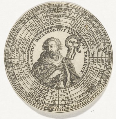 Medalje med portrættet af Saint Willibrord og navnene på biskopperne i Utrecht af Anonymous
