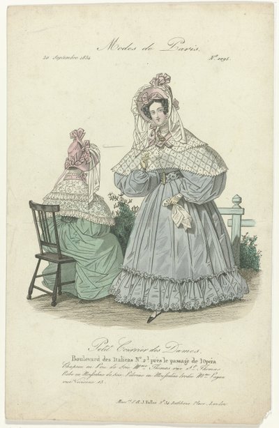 Petit Courrier des Dames, 20. september 1834, nr. 1095: Hat i Pou de Soi (...) af Anonymous