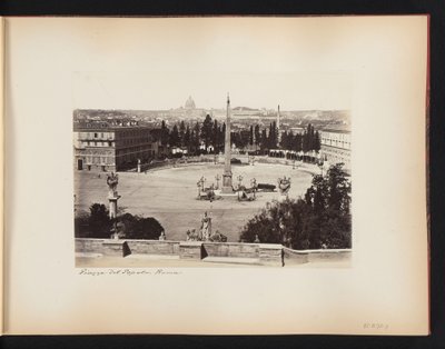 Piazza del Popolo i Rom, med Peterskirken i baggrunden, Italien Piazza del Popolo. Roma (titel på objekt) af Anonymous