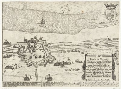 Kort over Fort Mardijk, 1645 Planlæg Mardic (titel på objekt) af Anonymous