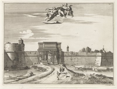 Porta Romana i Milano Porta Romana cum suis Muninentis (titel på objektet) Magesyn der Italiaense bygninger (serietitel) af Anonymous