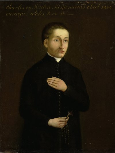 Portræt af Charles van der Meulen, missionær til Curaçao af Anonymous
