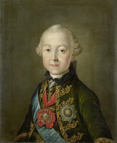 Portræt af Paul I, Ruslands kejser, i en ung alder af Anonymous