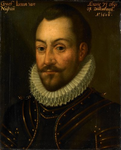 Portræt af en ukendt greve eller officer, muligvis grev Johannes den Gamle af Nassau eller Ludvig af Nassau af Anonymous