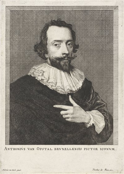 Portræt af Anton van Opstal Anthonius van Opstal Bruxellensis pictor iconum (titel på objekt) af Anonymous