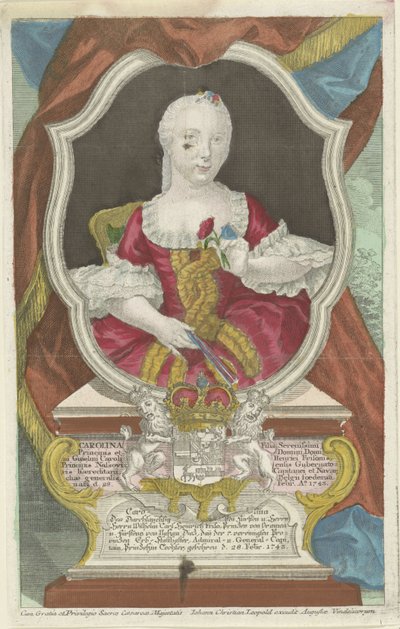 Portræt af Carolina, prinsesse af Orange-Nassau af Anonymous