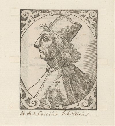 Portret af Marcus Antonius Coccius Sabellicus af Anonymous