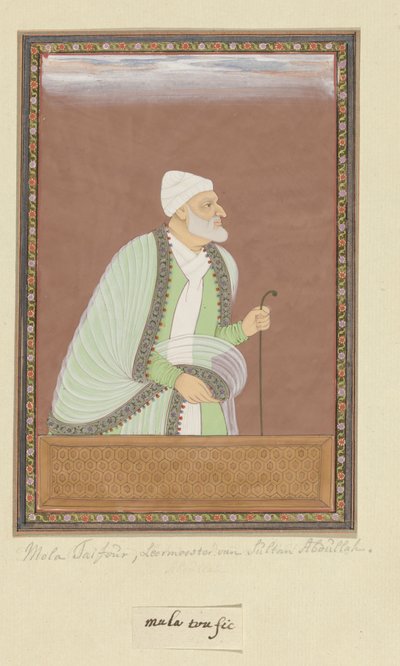 Portræt af Mulla Tayfur, som var lærer (ustad) af sultan Abdullah af Anonymous