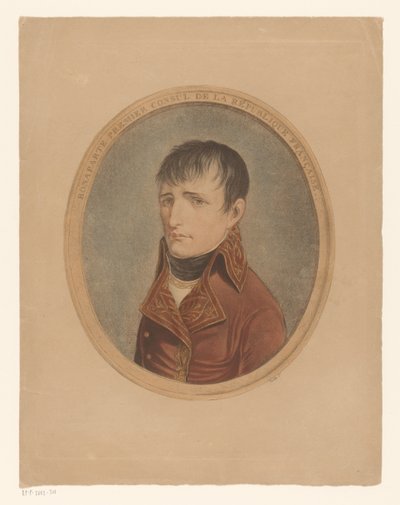 Portræt af Napoleon I Bonaparte, keizer af Fransen Bonaparte Første konsul i Den Franske Republik (titel på objekt) af Anonymous