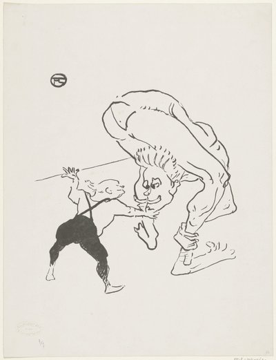 Portræt af brødrene Marco ved Cabaret Folies-Bergère Aux Folies-Bergère Brothers Marco Scene Cirque af Anonymous