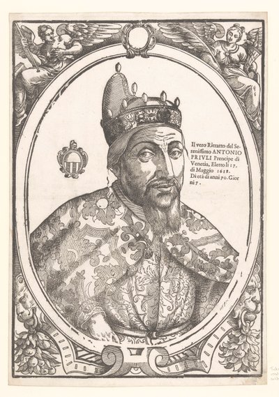 Portret af doge Antonio Priuli Det sande portræt af den mest fredfyldte Antonio Priuli (...) (titel på objekt) af Anonymous