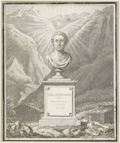 Portrætbuste af Johann Jakob Scheuchzer af Anonymous