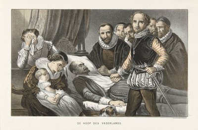 Prins Maurits ved liget af Prins William den Tavse, 1584 Fædrelandets håb (titel på objekt) af Anonymous