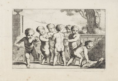 Leger putti lægger væv Spiller putti (serietitel) af Anonymous