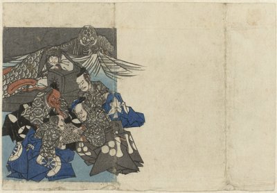 Raikou og hans herrer omkring et gô-bræt Raikou and the Earth Spider (serietitel) af Anonymous