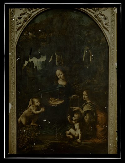 Gengivelse af Leonardo da Vinci, Virgin on the Rocks, Louvre af Anonymous