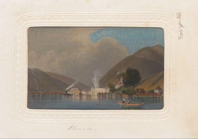 Gengivelse af et print af en udsigt over Ebensee i Østrig af Anonymous