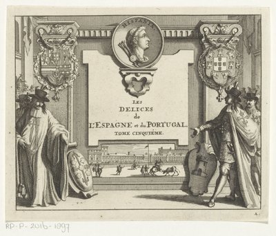Riddere af spanske ordener med våbenskjolde Titelside for: Juan Alvarez de Colmenar, Les Delices de l