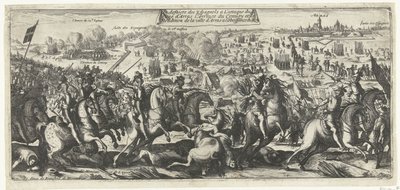 Ruiter Gevecht bij Arras, 1640 Spaniernes nederlag ved angrebet på belejringen af ​​Arras Konvojens ankomst og overgivelsen af ​​byen Arras til kongens lydighed (titel på objektet) af Anonymous
