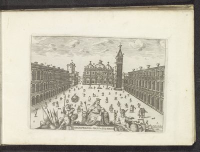 San Marcoplein i Venedig Den vidunderlige Piazza di San Marco (titel på objektet) af Anonymous