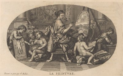 Schilderkunst Maleri (titel på objekt) Cabinet of Fine Arts, eller Samling af de smukkeste tryk, indgraveret efter de originale malerier (...) (serietitel) af Anonymous