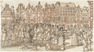 Kreditor og fattigmand, 1720 The Great Scene of Folly (serietitel) af Anonymous